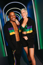Black Chest Stripe Adult Zip Up Hoodie