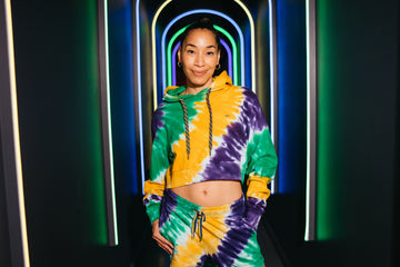 Sudadera corta Tie Dye Wave para jóvenes/mujeres