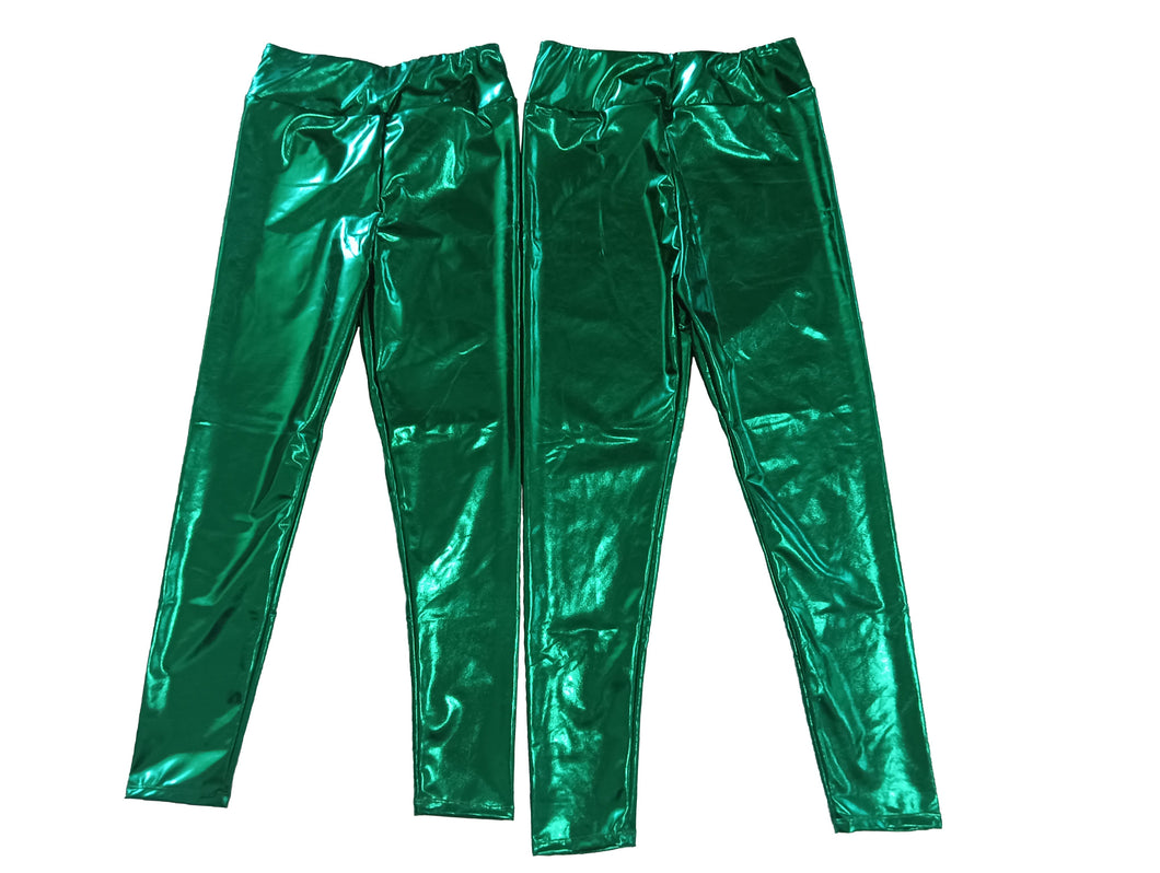 Metallic Leggings Youth - Green