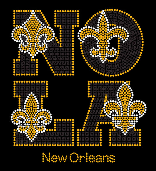 NOLA and Four Fleur de Lis Rhinestone Tshirt