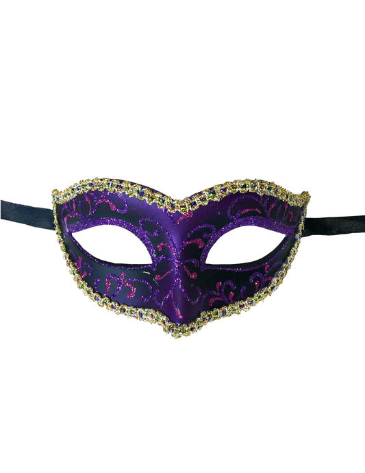 Glitter Swirls Eyelet Mask With Trim