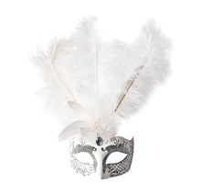Mask with Glitter Face and Feathers