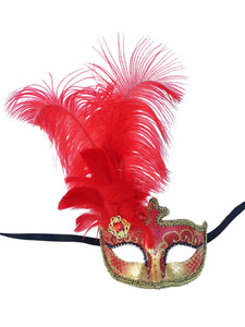 Anarkali Mask with Eye Detail and Feathers