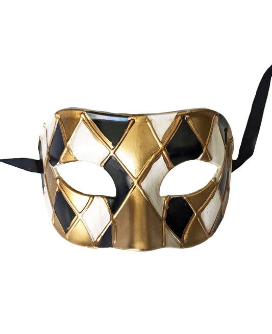 Masque Harlequin à œillets imprimés