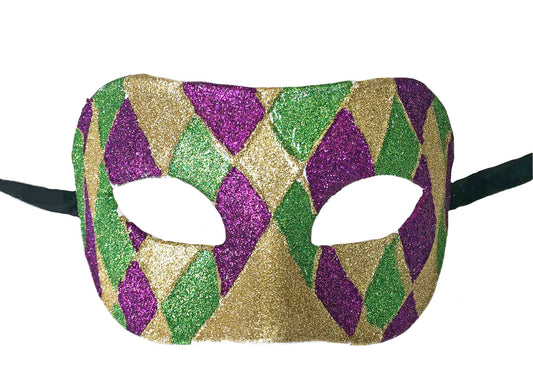 Masque Harlequin à œillets imprimés