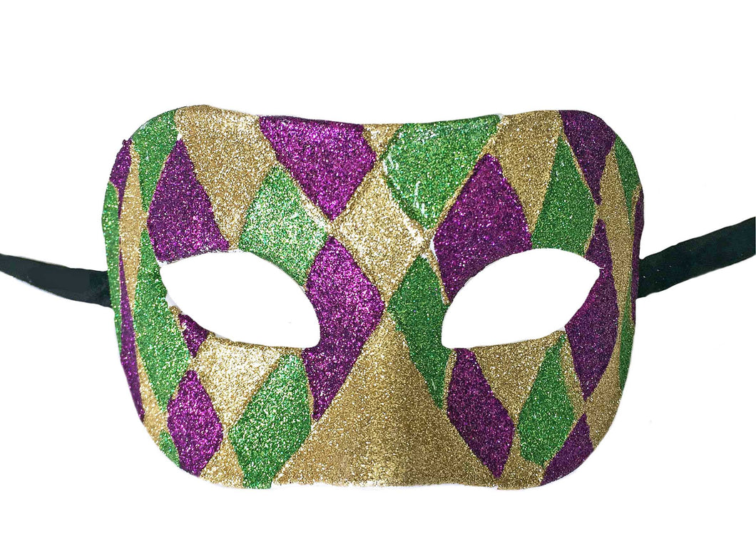 Harlequin Print Eyelet Mask