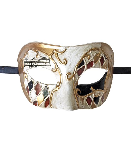 Masque à œillets avec Arlequin et volutes