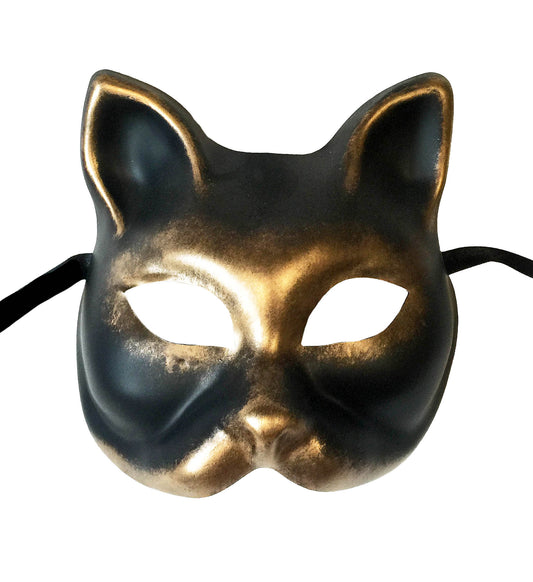 Masque uni métallique chat