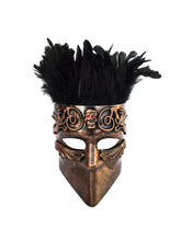 Warrior Mask Full Face with Center Skull and Feathers