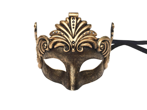 Bronze Cat Eye Mask with Romanesque Swirls