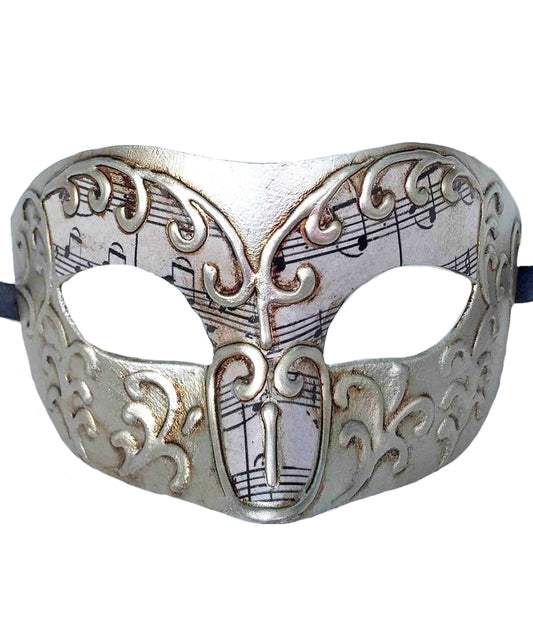 Demi-masque notes de musique et volutes