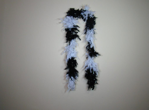 Black and White Sectioned Feather Boas