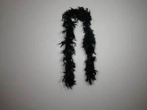 Black Feather Boas With Purple Green Gold Foil