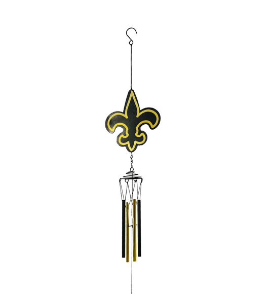 Carillon éolien Fleur de Lys noir et or