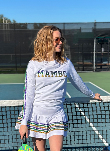 T-shirt MAMBO Adulte à Paillettes en Molleton Non Brossé - Blanc