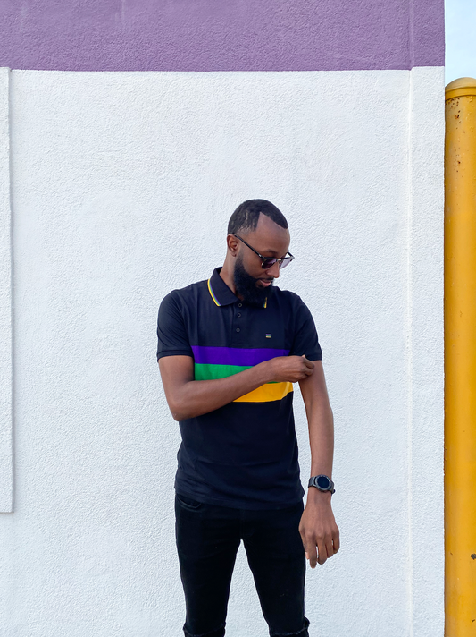 Black Chest Stripe Adult Short Sleeve