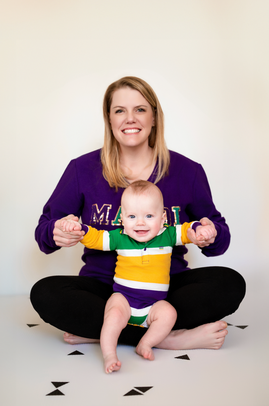 Thick Stripe Rugby Infant Onesie Long Sleeve