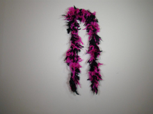 Hot Pink And Black Two Tone Feather Boas With Matching Foil