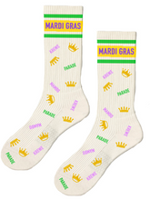 White Mardi Gras Ribbed Socks (Toddlers, Kids, and Adults)