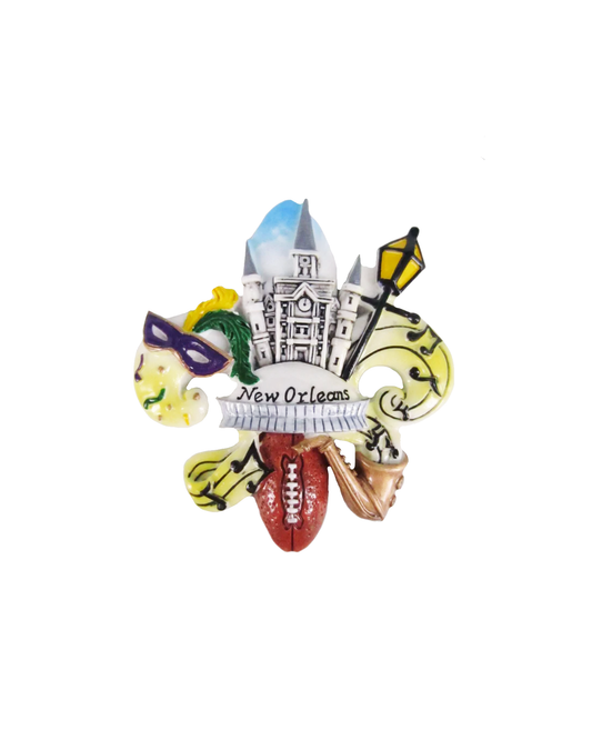 Aimant Fleur de Lys avec Superdome/Cathédrale