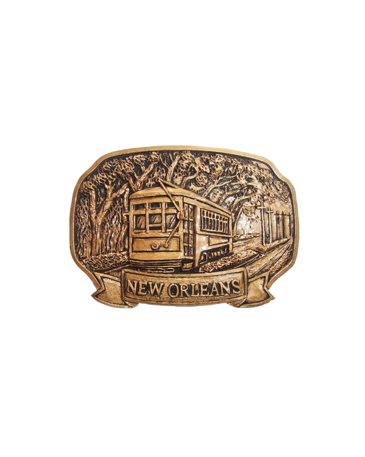 Vintage Bronze Colored Streetcar Magnet