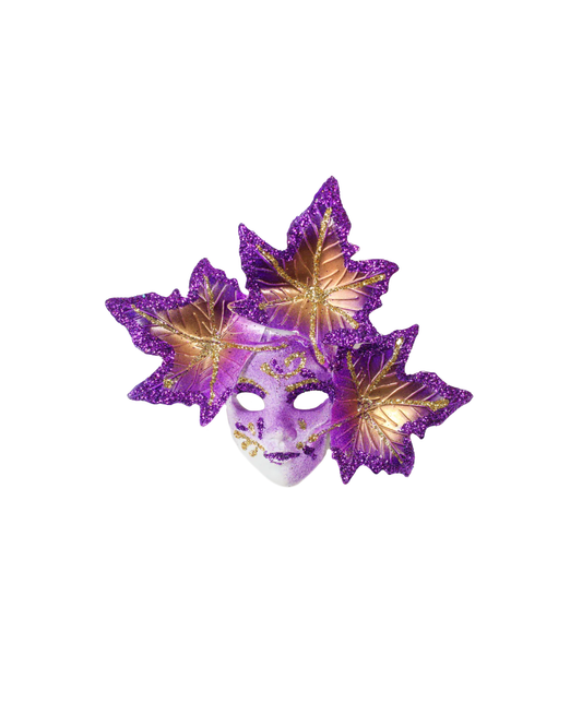 Aimant en forme de feuille, masque vénitien (couleurs assorties)