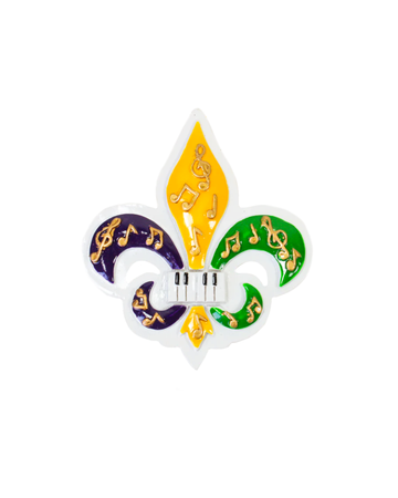 Aimant Fleur de Lys avec Notes de Musique et Touches de Piano