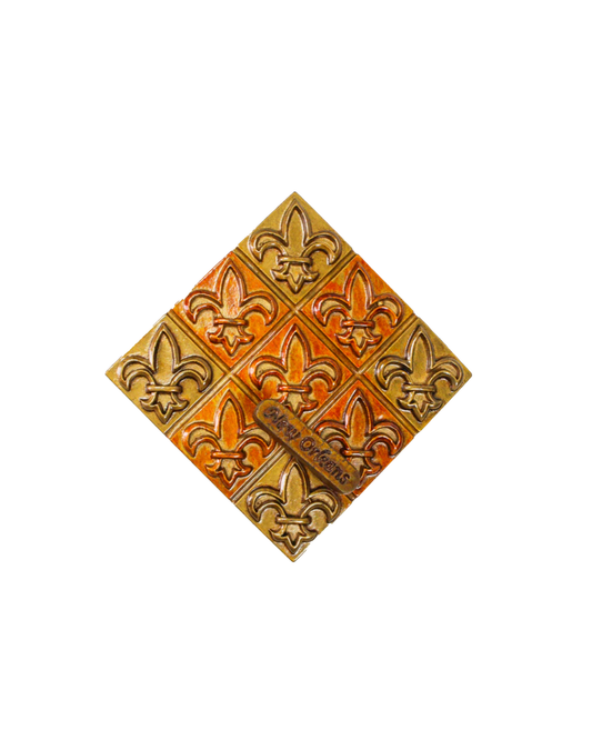 Fleur de Lis Square with Bobble New Orleans Magnet