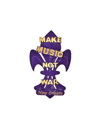 Aimant "Make Music Not War" Fleur de Lys