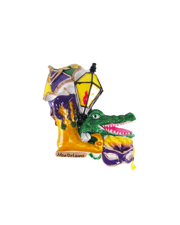 Icônes de la Nouvelle-Orléans, Chaussure de bouffon, Parasol, Lampe, Aimant alligator