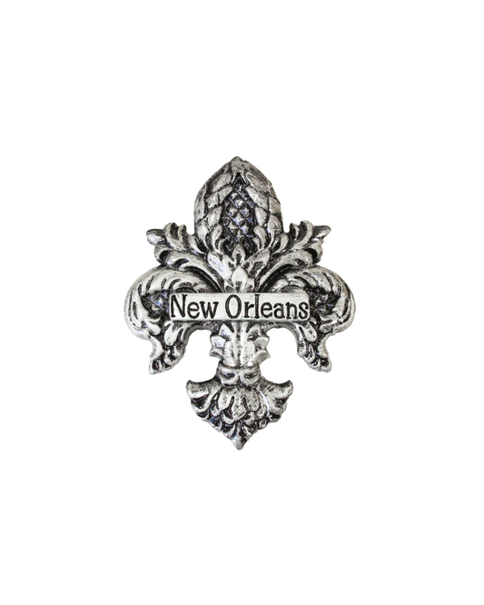 Aimant Fleur de Lys Artistique en Argent