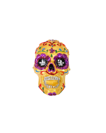 Imán del Día de Muertos con Calavera de Azúcar (Múltiples Opciones de Color)