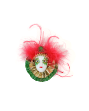 Face Mask Magnet with Feathers and Royal Collar (Multiple Colors)