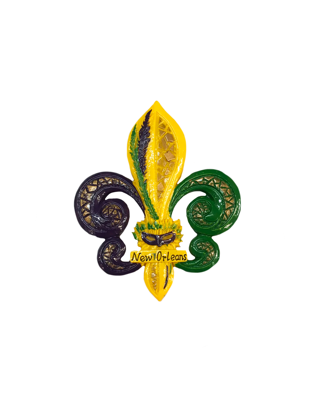 Fleur de Lis Mosaic Magnet (Purple/Green/Gold)