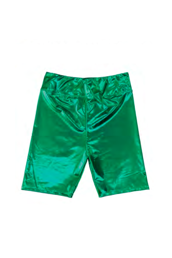 Adult Metallic Biker Shorts - Green