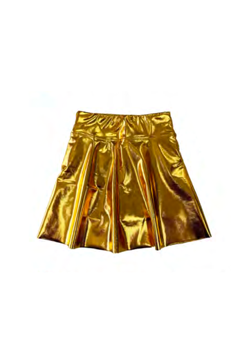 Falda pantalón metalizada para adulto - Dorada