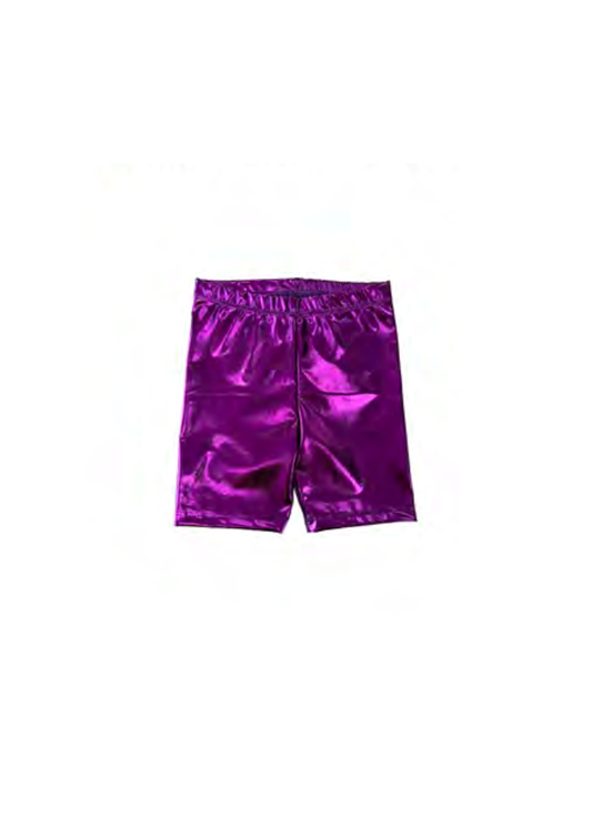 Short cycliste métallique pour enfant - Violet