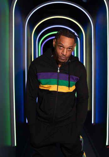 Black Chest Stripe Adult Zip Up Hoodie