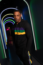 Black Chest Stripe Adult Zip Up Hoodie