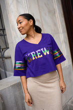 Sequin Krewe Short Sleeve Crop Pullover – Purple