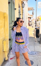 Black Floral Embroidered Crop Top