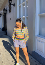 Chevron Beaded Crop Top