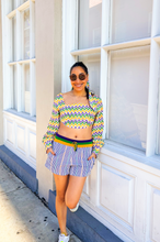 Chevron Beaded Crop Top