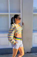 Chevron Beaded Crop Top