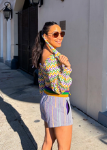 Chevron Beaded Crop Top