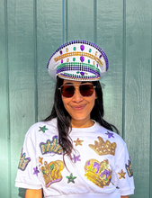 Conductor Hat - White with Purple, Green, Gold
