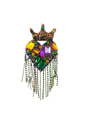 Sacred Heart Rhinestone Brooch