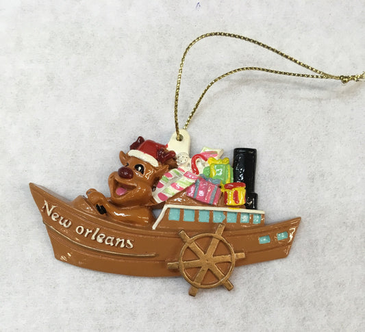 Paddlewheel and Reindeer Ornament