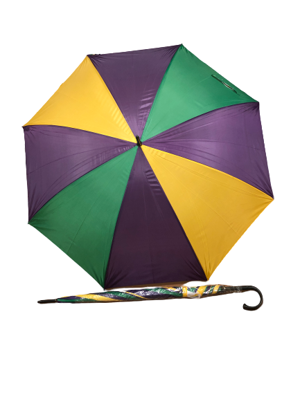 Purple, Green, and Gold Panels Golf Umbrella