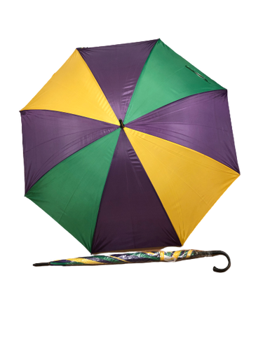 Purple, Green, and Gold Panels Golf Umbrella